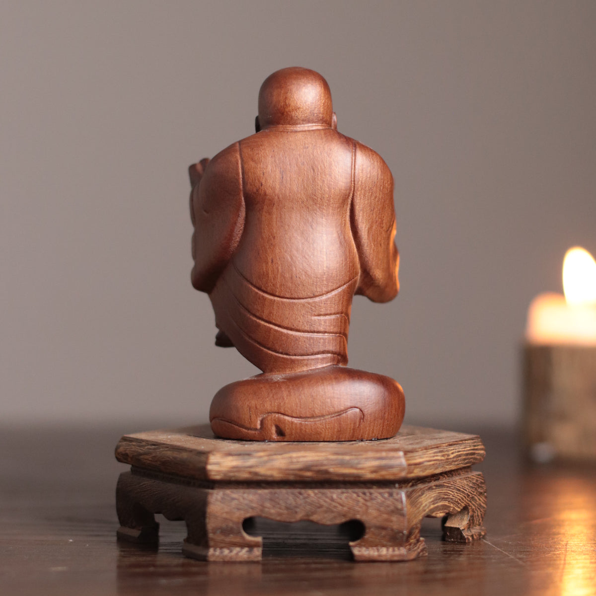 Maitreya Buddha Statue - Padauk Wood, Standing Ornament – additional view 5