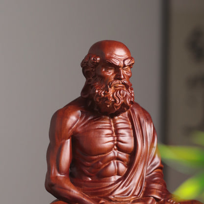 Meditating Bodhidharma Statue - Padauk Wood – additional view 5