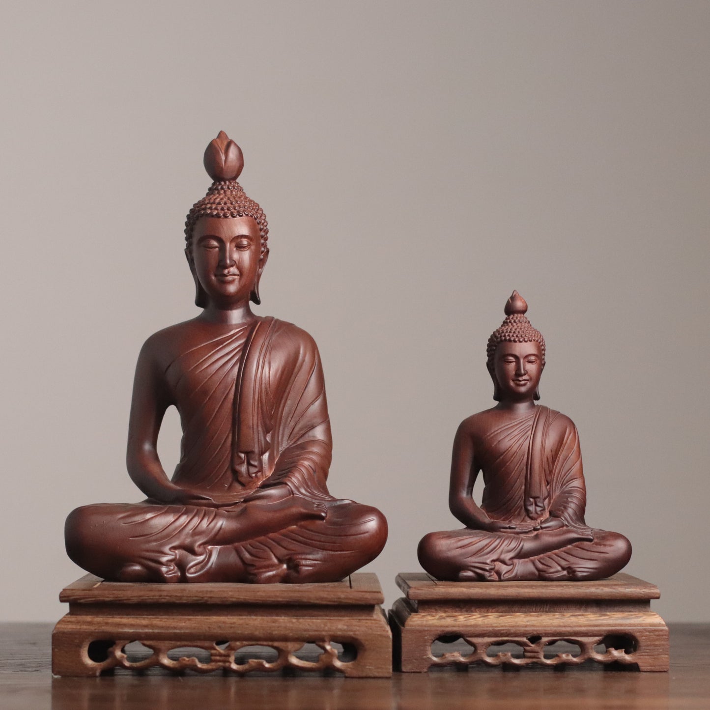 Thai Buddha Statue, Matte Black Buddha