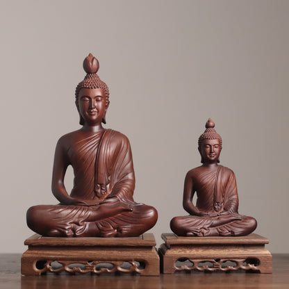 Thai Buddha Statue, Matte Black Buddha