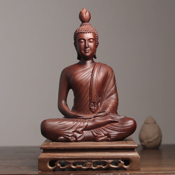 Thai Buddha Statue, Matte Black Buddha