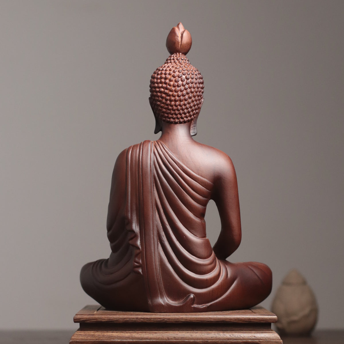 Thai Buddha Statue, Matte Black Buddha