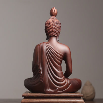 Thai Buddha Statue, Matte Black Buddha