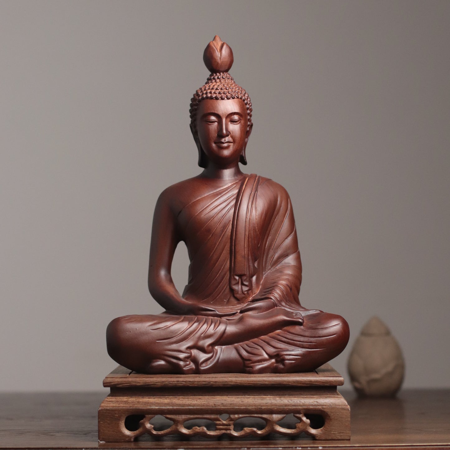 Thai Buddha Statue, Matte Black Buddha