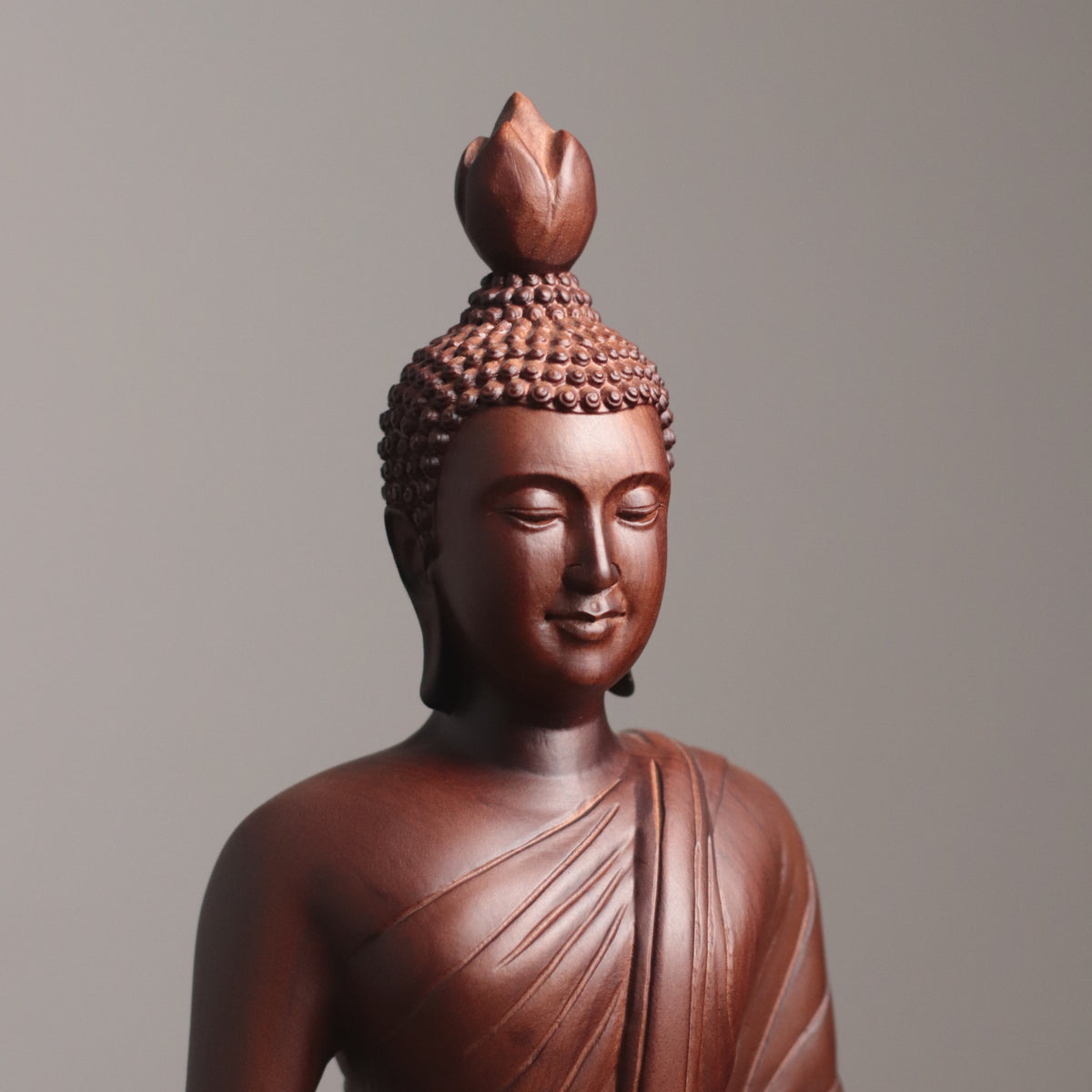 Thai Buddha Statue, Matte Black Buddha