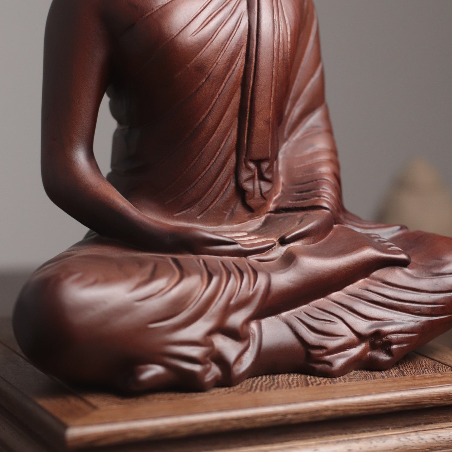 Thai Buddha Statue, Matte Black Buddha