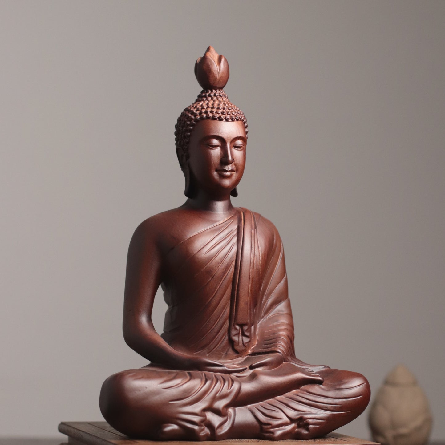 Thai Buddha Statue, Matte Black Buddha