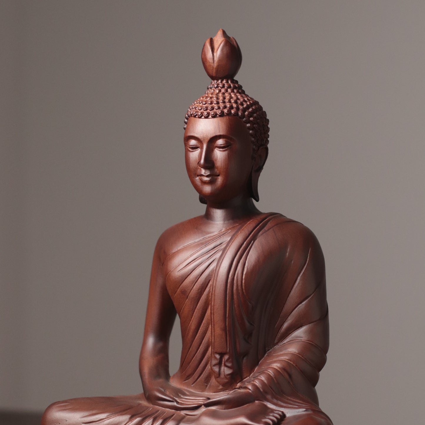 Thai Buddha Statue, Matte Black Buddha