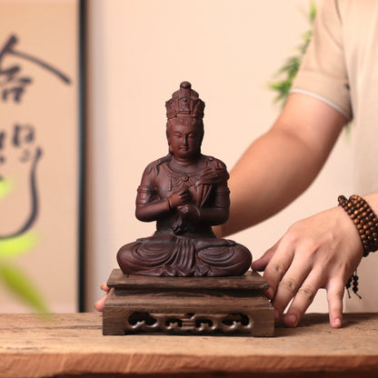 Vairocana Buddha Wood Statue, Buddha of Wisdom & Focus