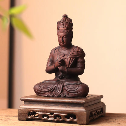 Vairocana Buddha Wood Statue, Buddha of Wisdom & Focus