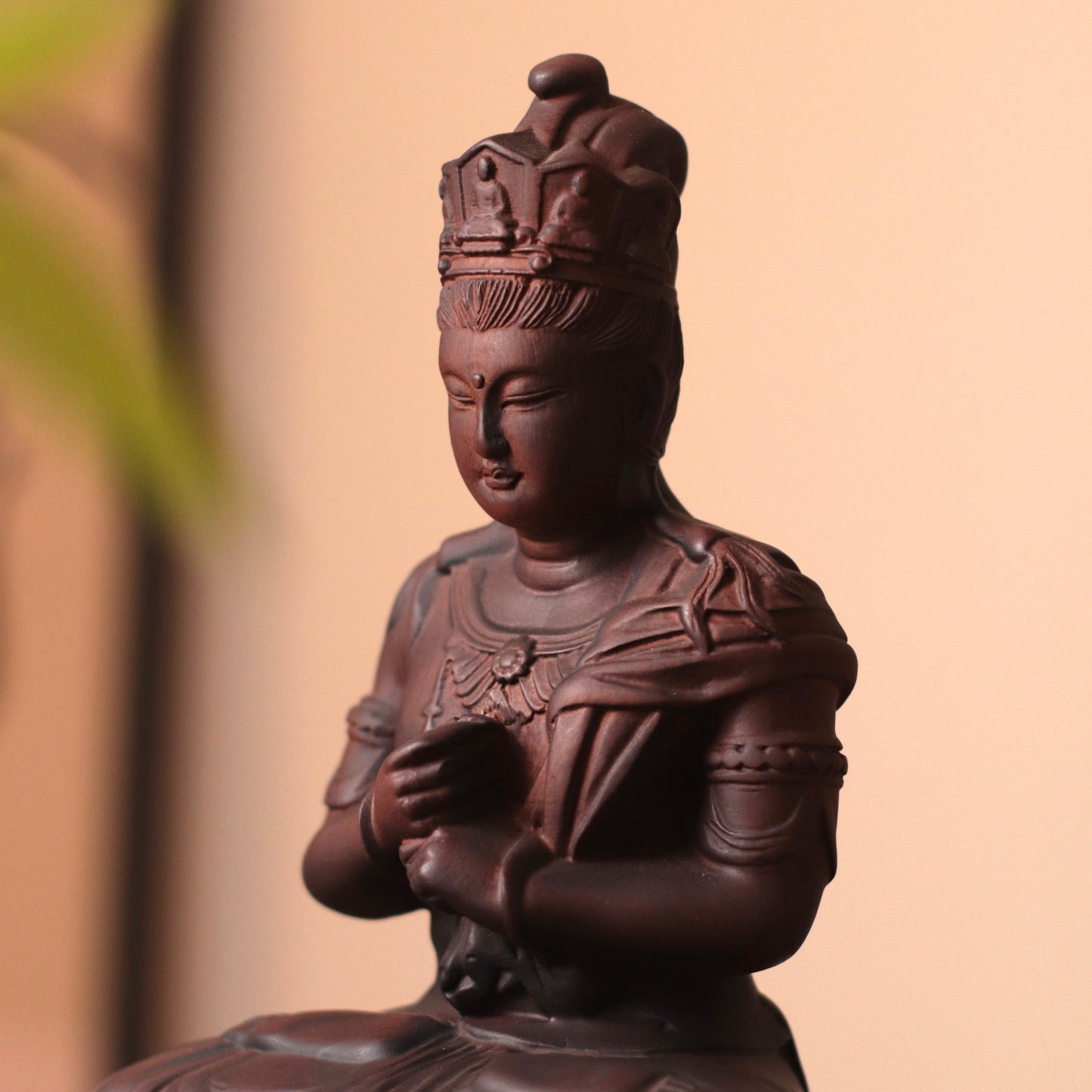 Vairocana Buddha Wood Statue, Buddha of Wisdom & Focus