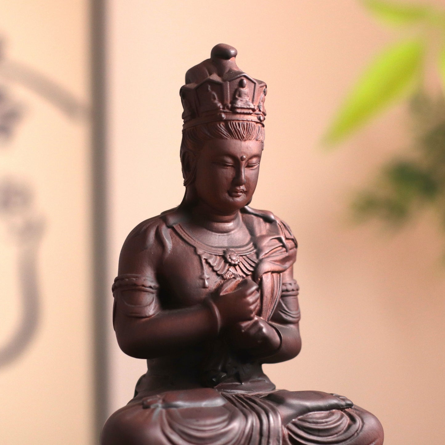 Vairocana Buddha Wood Statue, Buddha of Wisdom & Focus