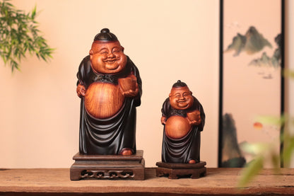 Wooden Chinese God of Wealth Statue