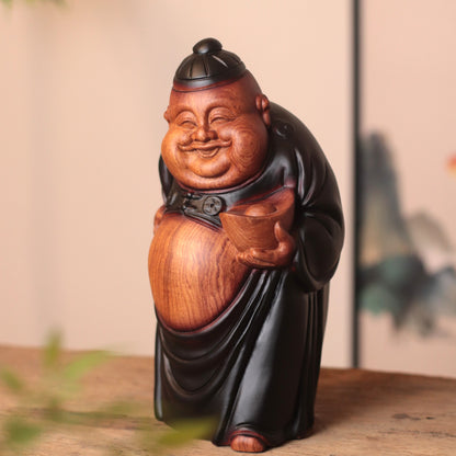Wooden Chinese God of Wealth Statue