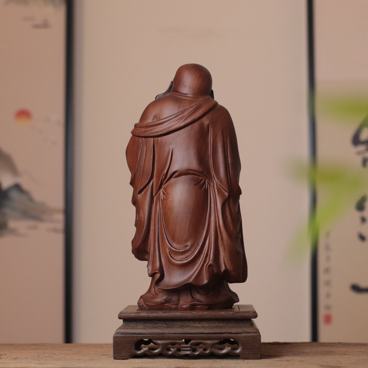 Hand Carved Laughing Buddha Maitreya Statue