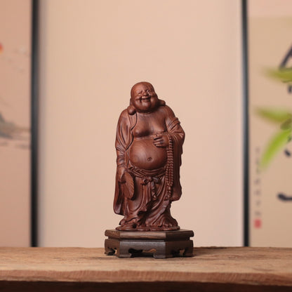 Hand Carved Laughing Buddha Maitreya Statue