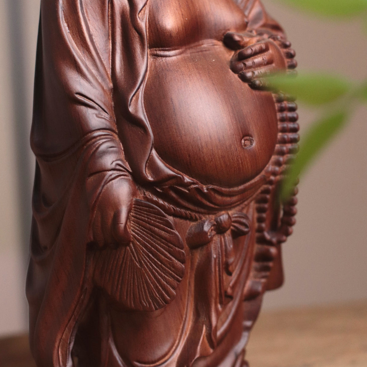 Hand Carved Laughing Buddha Maitreya Statue