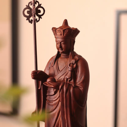 Wooden Standing Ksitigarbha Bodhisattva Statue
