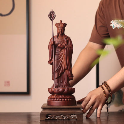 Wooden Standing Ksitigarbha Bodhisattva Statue