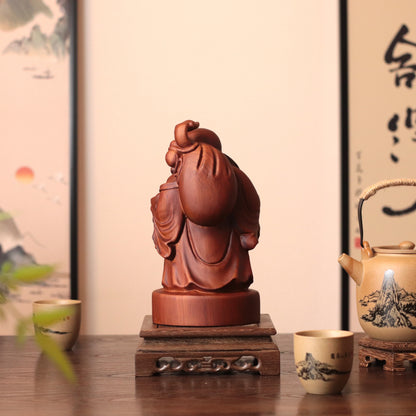 Happy Buddha Statue - Padauk Wood, Prosperity Decor – additional view 5