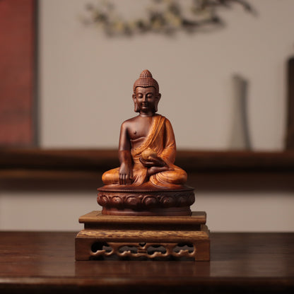 Shakyamuni Buddha Statue - Kiaat Wood, Alms Bowl – additional view 2