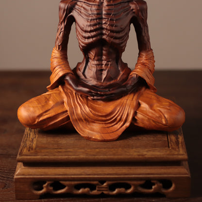 Fasting Buddha Statue - Kiaat Wood, Ascetic Siddhartha – additional view 6