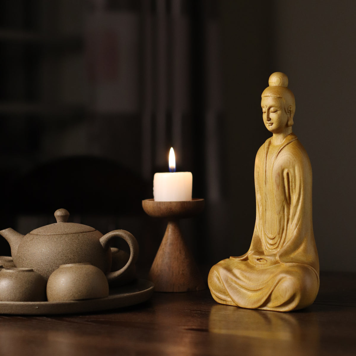 Hand-Carved Zen Master Statue for Meditation Decor – additional view 2