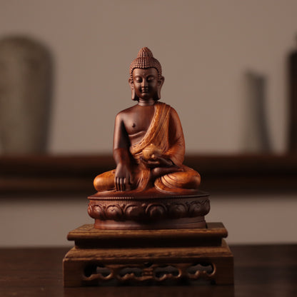 Shakyamuni Buddha Statue - Kiaat Wood, Alms Bowl – additional view 3