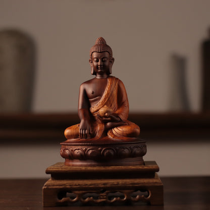 Shakyamuni Buddha Statue - Kiaat Wood, Alms Bowl – additional view 4