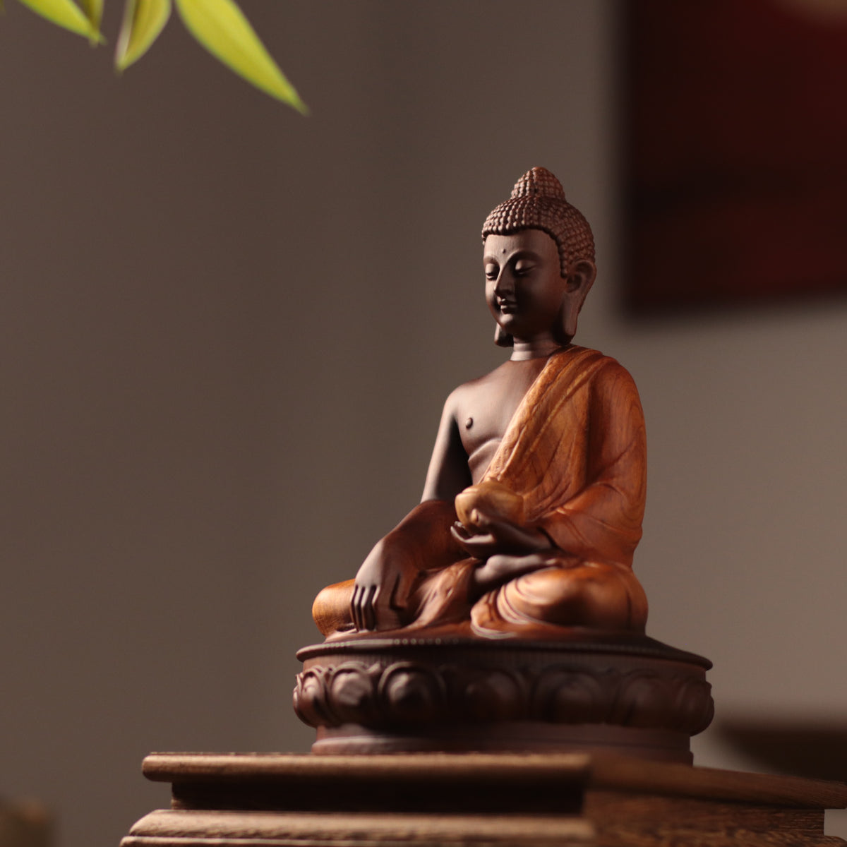 Shakyamuni Buddha Statue - Kiaat Wood, Alms Bowl – additional view 6