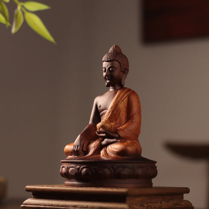 Shakyamuni Buddha Statue - Kiaat Wood, Alms Bowl – additional view 7