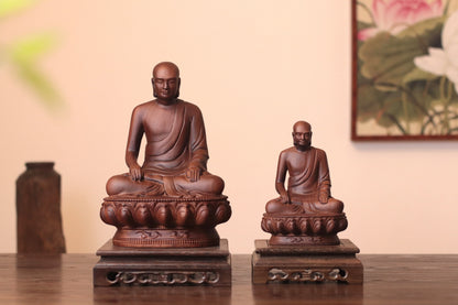 Hand Carved Vietnamese Buddhist King Wooden Statue