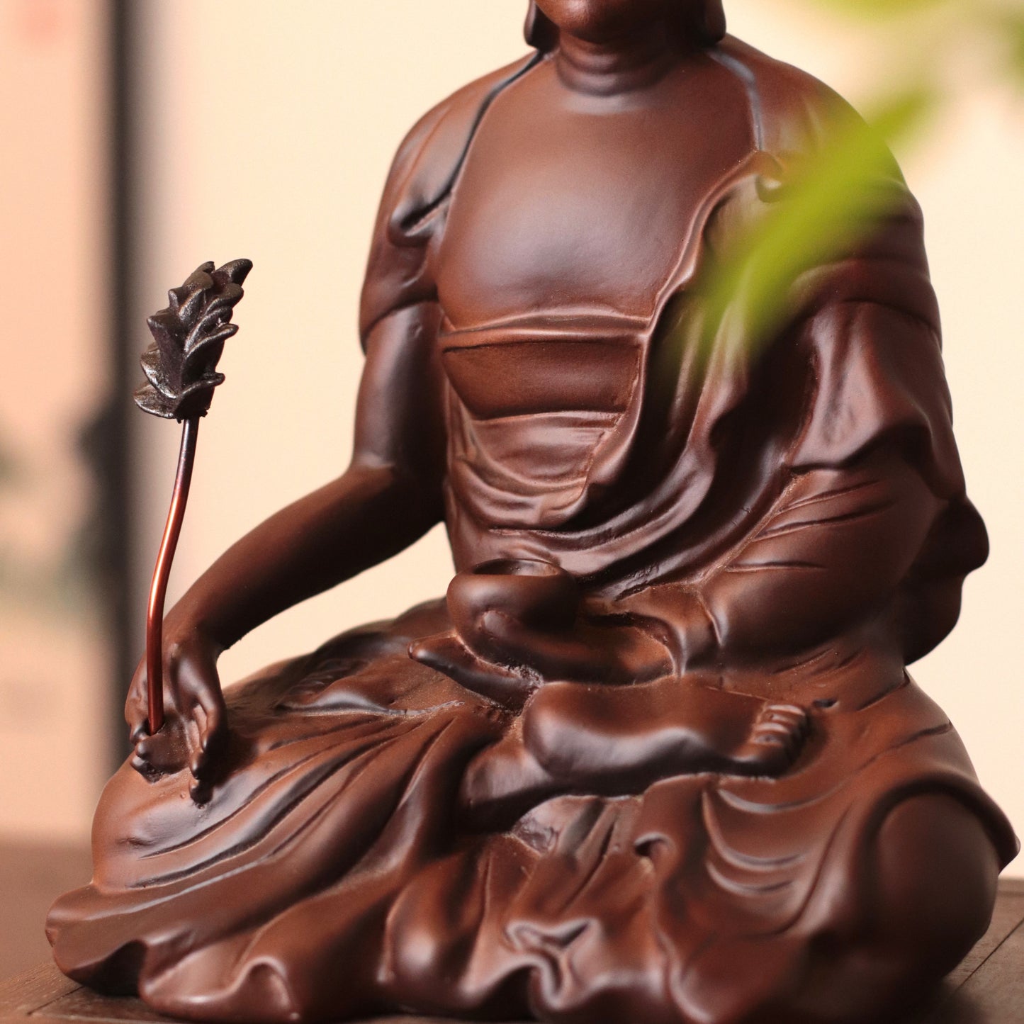 Hand Carved Padauk Wood Bhaisajyaguru Medicine Buddha Statue