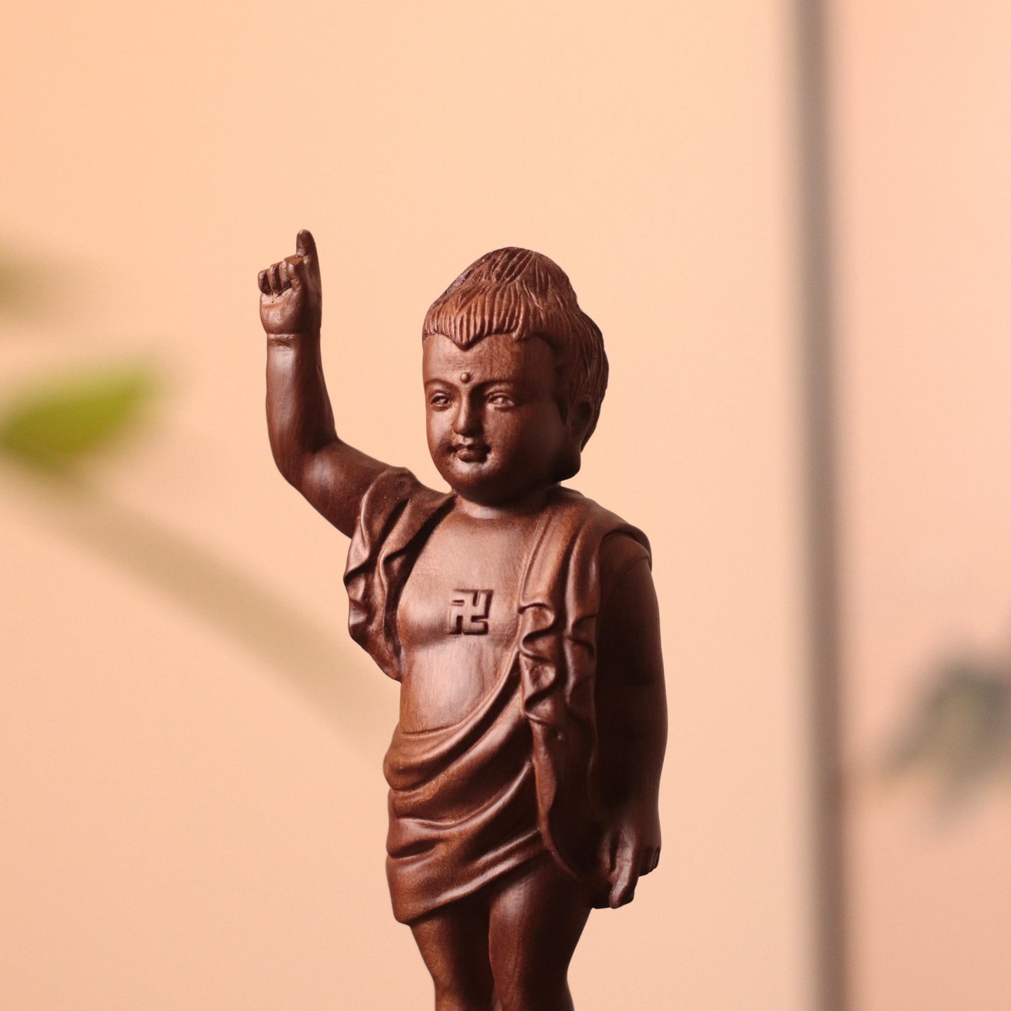 Baby Buddha Statue, Solid African Padauk Siddhartha Gautama