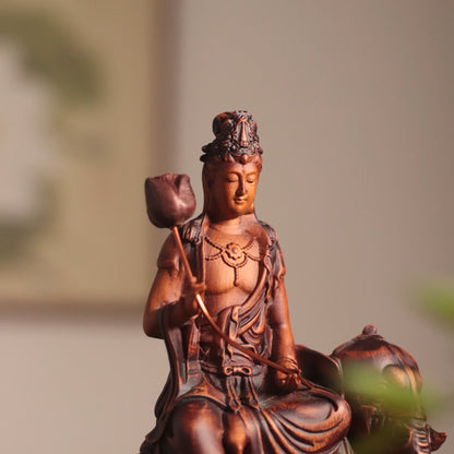 Wooden Samantabhadra Bodhisattva Statue