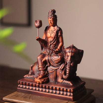 Wooden Samantabhadra Bodhisattva Statue