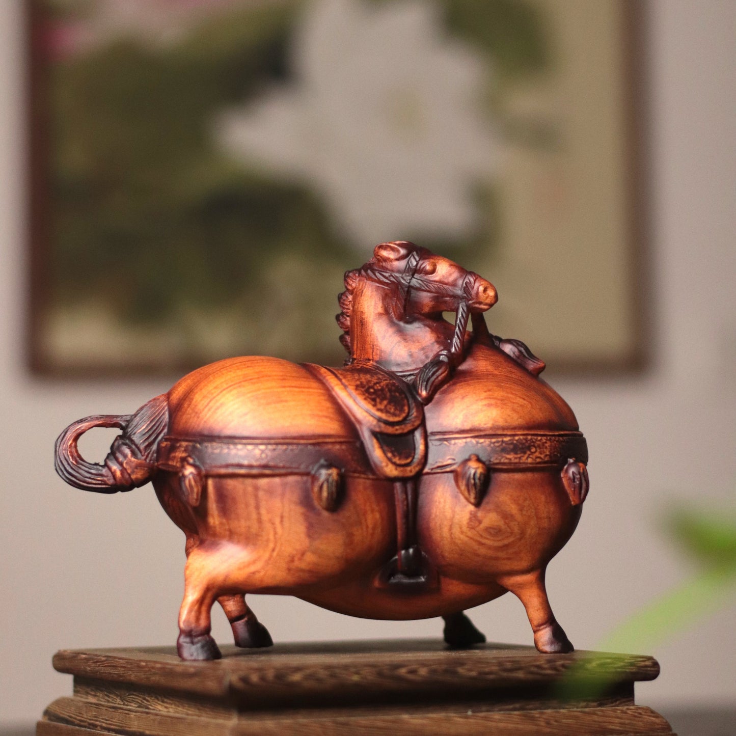Chinese Tang Dynasty Wooden Horse Sculpture, Feng Shui Animal Art