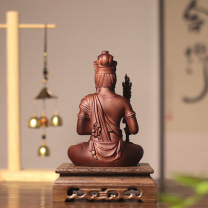 Hand-Carved Wood Akasagarbha Statue