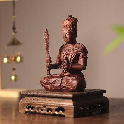 Hand-Carved Wood Akasagarbha Statue