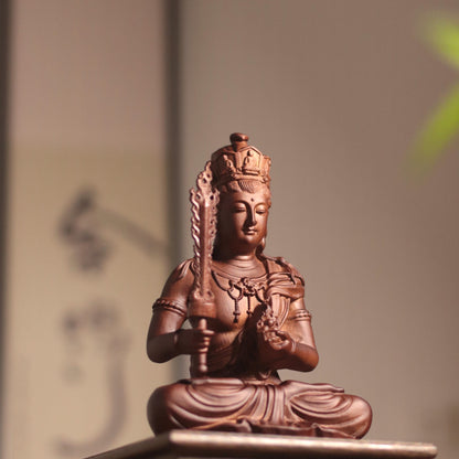 Hand-Carved Wood Akasagarbha Statue