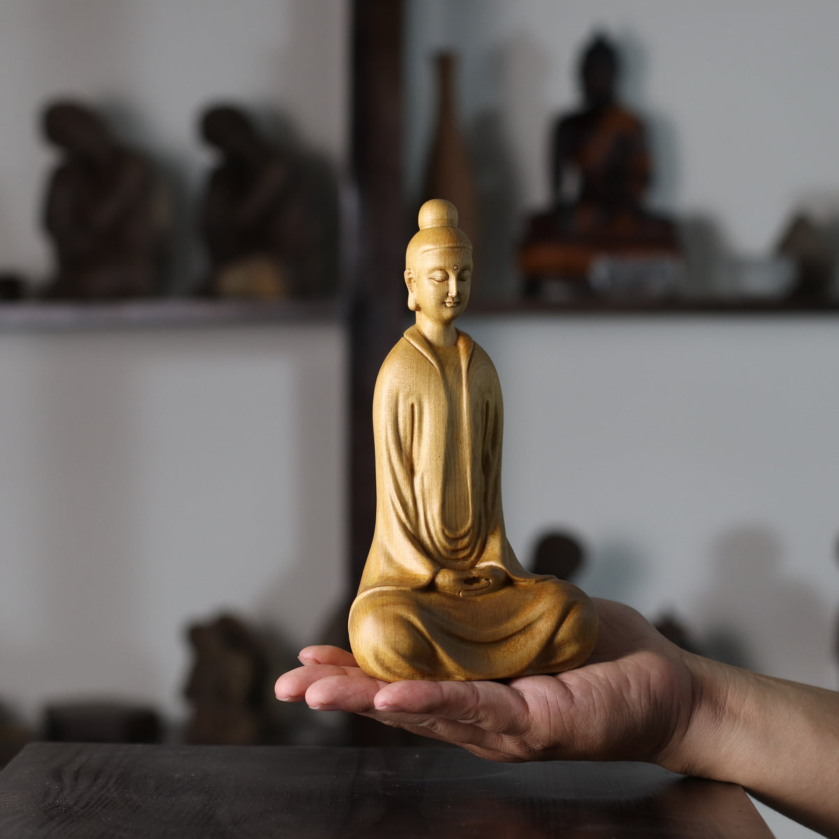 Hand-Carved Zen Master Statue for Meditation Decor – additional view 5