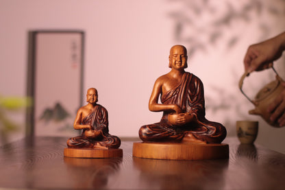 Hand Carved Phra Sivali Wooden Statue, Buddha Arahant Disciples