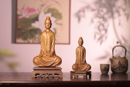 Hand-Carved Zen Master Statue for Meditation Decor