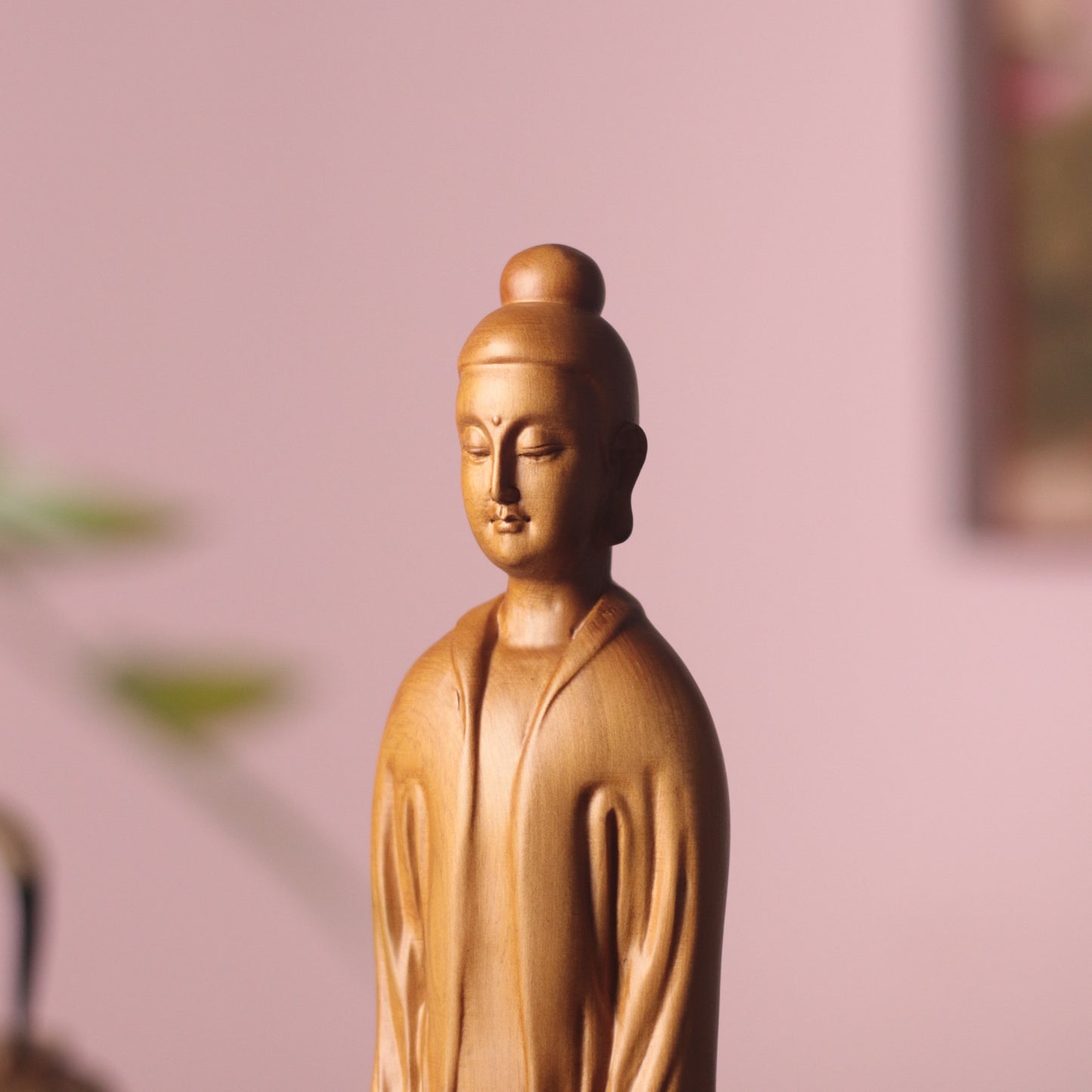 Hand-Carved Zen Master Statue for Meditation Decor