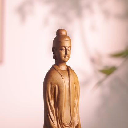 Hand-Carved Zen Master Statue for Meditation Decor