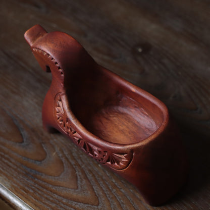 Wooden Horse Trinket Dish – Hand-Carved Padauk Ring Dish