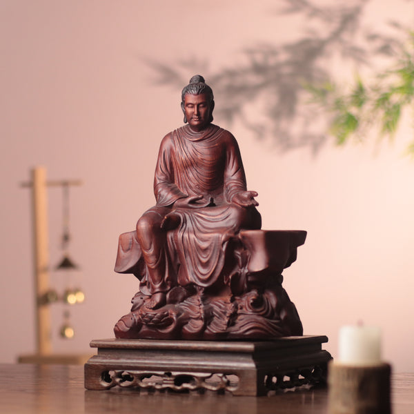Shakyamuni Buddha Statue on a Rock, Teaching Gesture