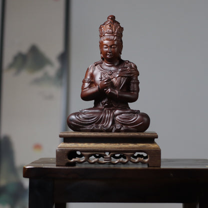 Vairocana Buddha Wood Statue, Buddha of Wisdom & Focus