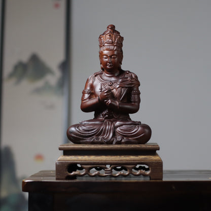 Vairocana Buddha Wood Statue, Buddha of Wisdom & Focus