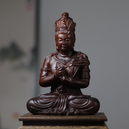 Vairocana Buddha Wood Statue, Buddha of Wisdom & Focus